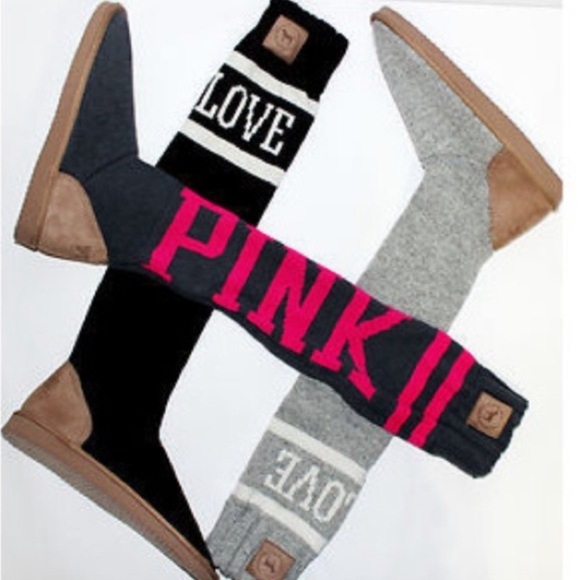 🩷🖤🩶Victoria’s Secret “PINK” Slouchy Boot/Slippers🩷🖤🩶 - Picture 2 of 14